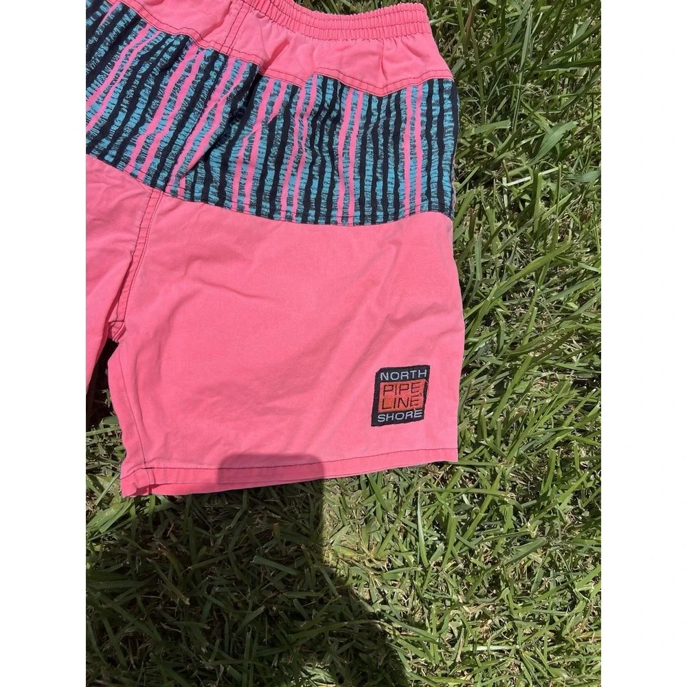Vintage Epic Surf Style Skate Shorts Neon 90s Made USA Ocean Pacific Swim Trunks